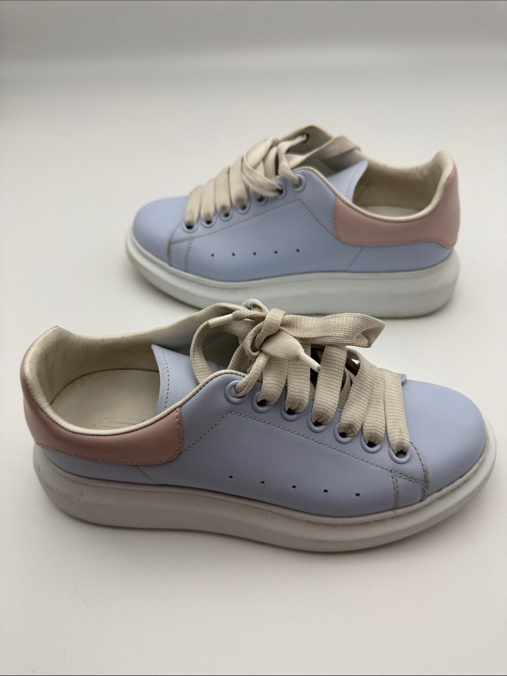 Bundle of Alexander McQueen Pastel Blue Sneakers with Pink Heel Tab and Converse - Picture 8 of 16